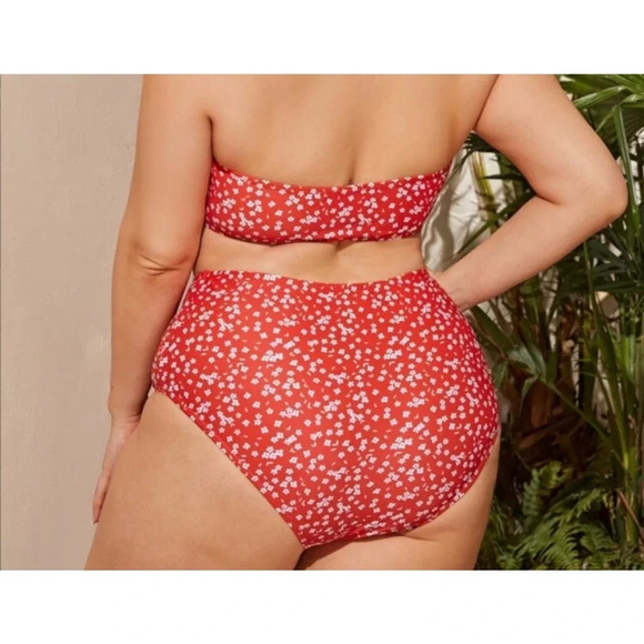 Shein High Waist Ditsy Print Bikini Bottoms Plus Size 3XL - Picture 3 of 6
